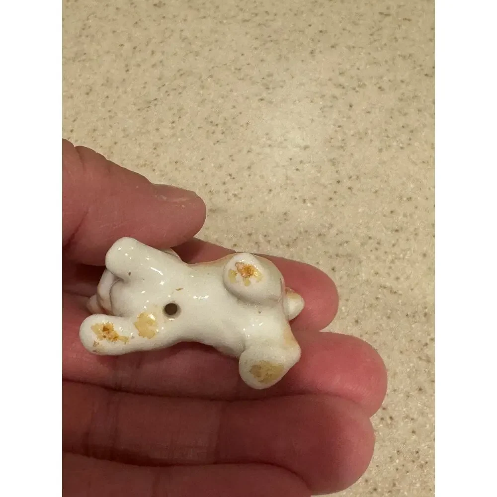 Vintage Bone China orange Cat Figurine Japan Miniature Playful Kittens